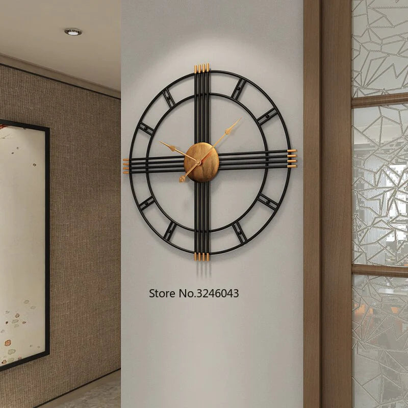 Imported Metallic Wall Clock black and golden Touch