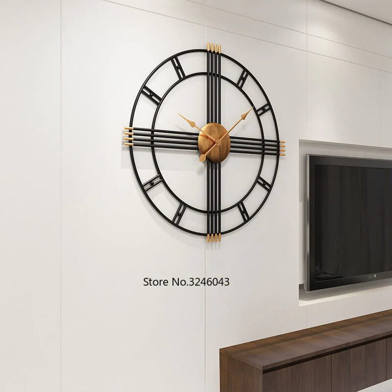 Imported Metallic Wall Clock black and golden Touch
