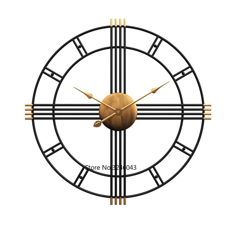 Imported Metallic Wall Clock black and golden Touch
