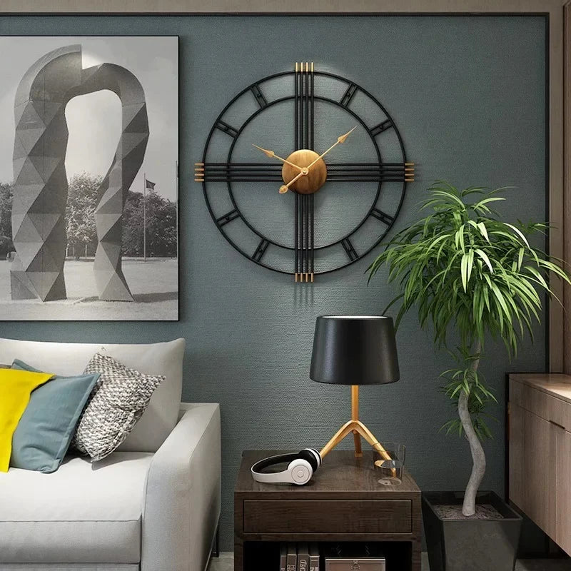 Imported Metallic Wall Clock black and golden Touch
