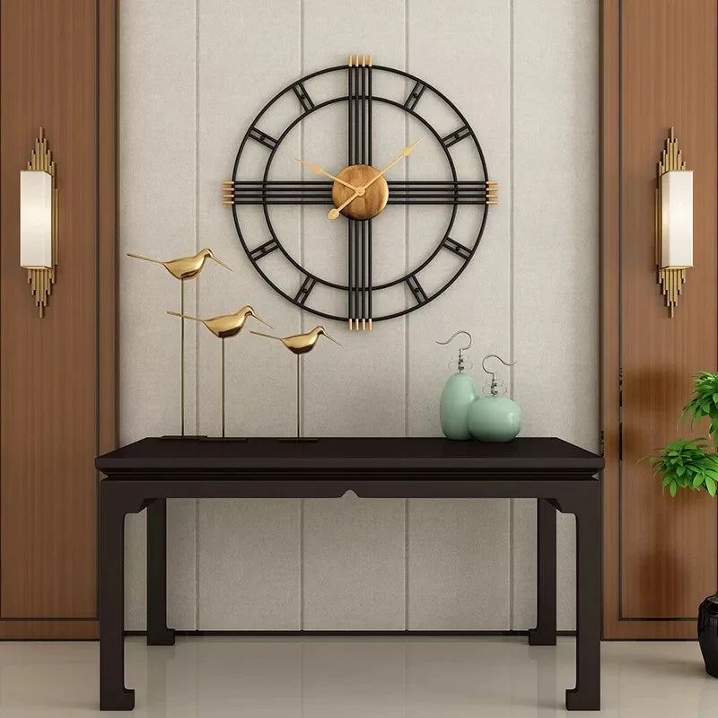 Imported Metallic Wall Clock black and golden Touch