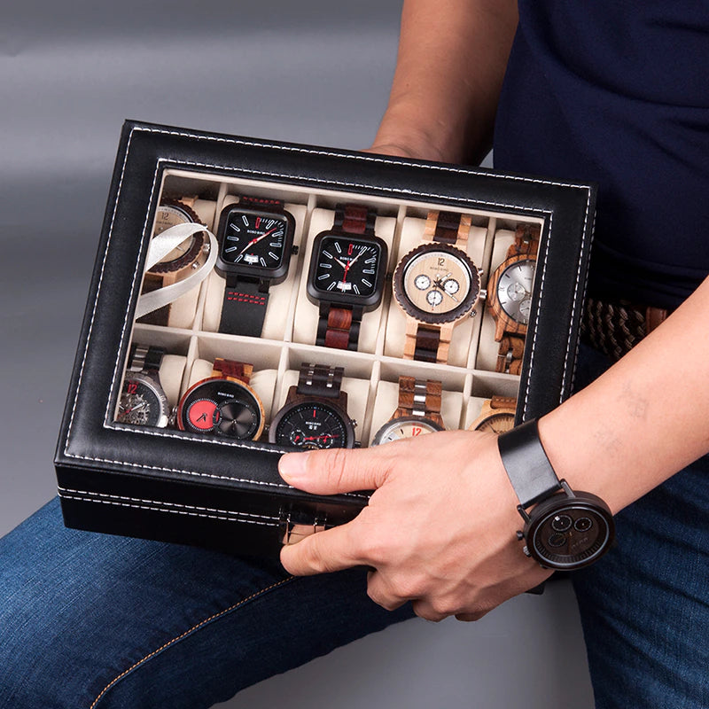 10 Grid Watch organzier in best quality leather material.