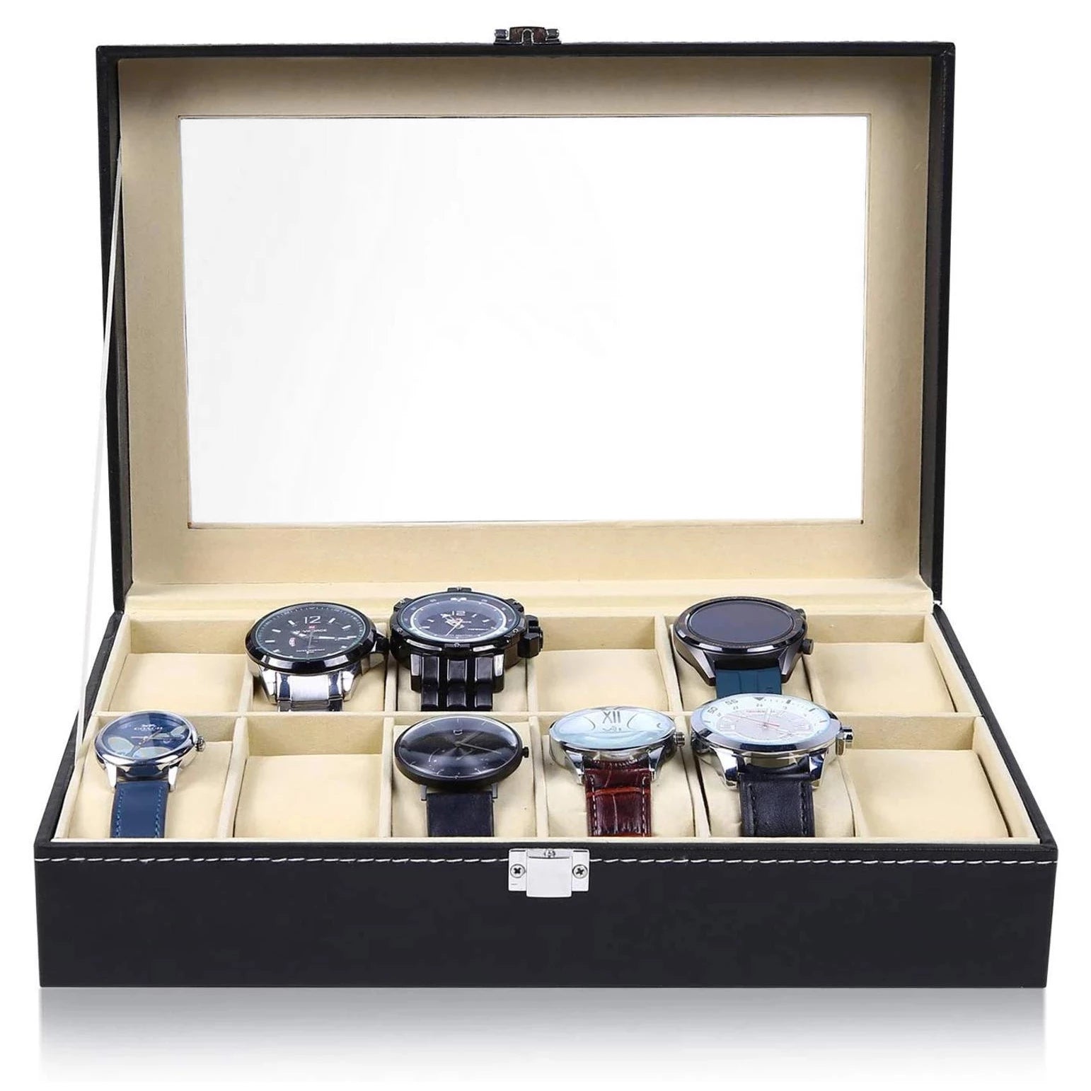 12 Grid Watch organzier in rectagular shape in best quality leather material.