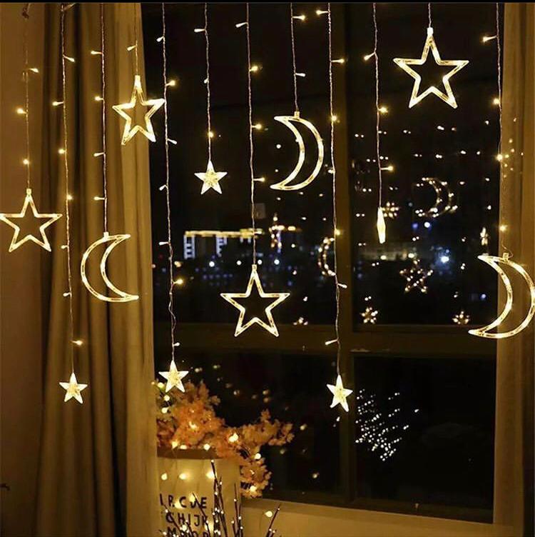 Star & Moon Curtain Lights 10ft curtain light