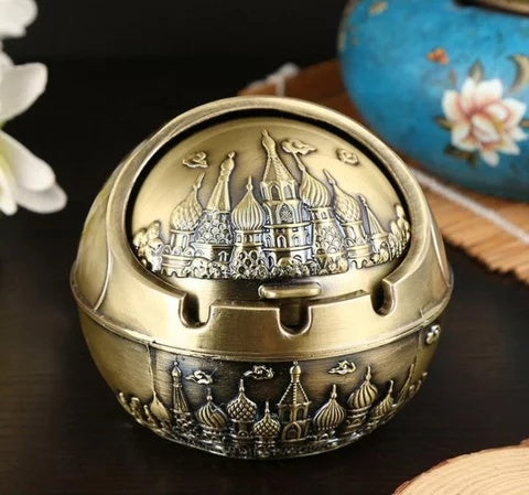 Round Ashtray in building or flower Portable Ash Holder Ash Tray for Outdoor Home Indoor office Use