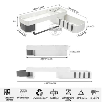 Wall mounted multi purpose self for bathroom and kitchen
