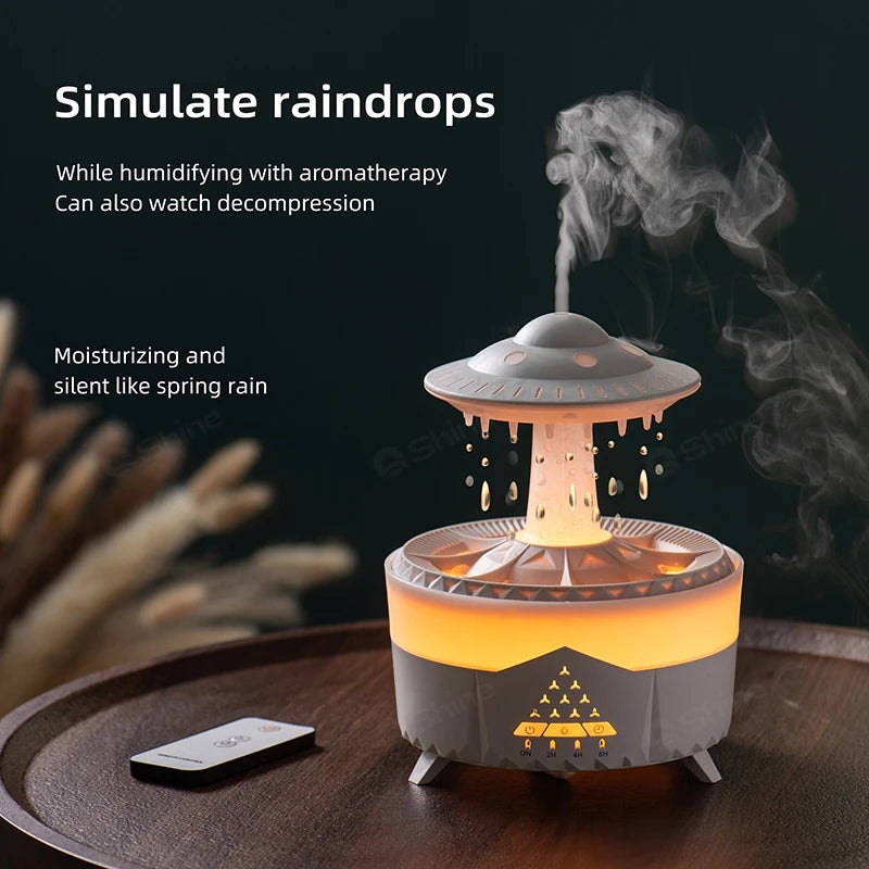 Flame Humidifier / Rain Drop humidifier / Train humidifier and Aroma Diffuser With RGB colors