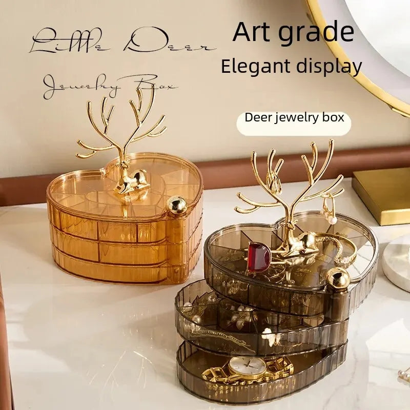 deer acrylic 3 layer jewellery box