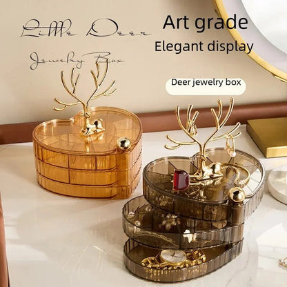 deer acrylic 3 layer jewellery box