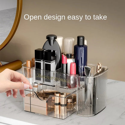 Transparent makeup storage organizer