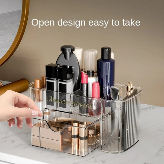 Transparent makeup storage organizer