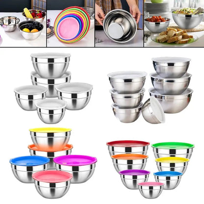 5Pcs Colourful Stainless Steel Multipurpose Bowl Set