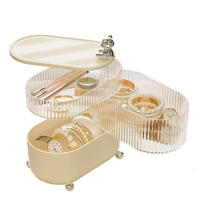 Multi Layer Rotating Desktop Cosmetic Organizer