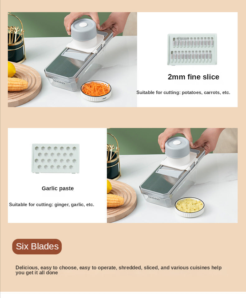 7/8pcs Vegetable Chopper Carrots Potatoes Cut Shred Manually Multi-function Kitchen Grater/Slicer 6in1