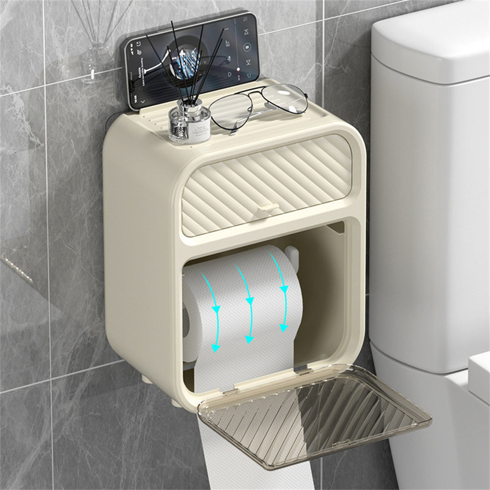 Wall Mounted Tissue Storage Box Shelf