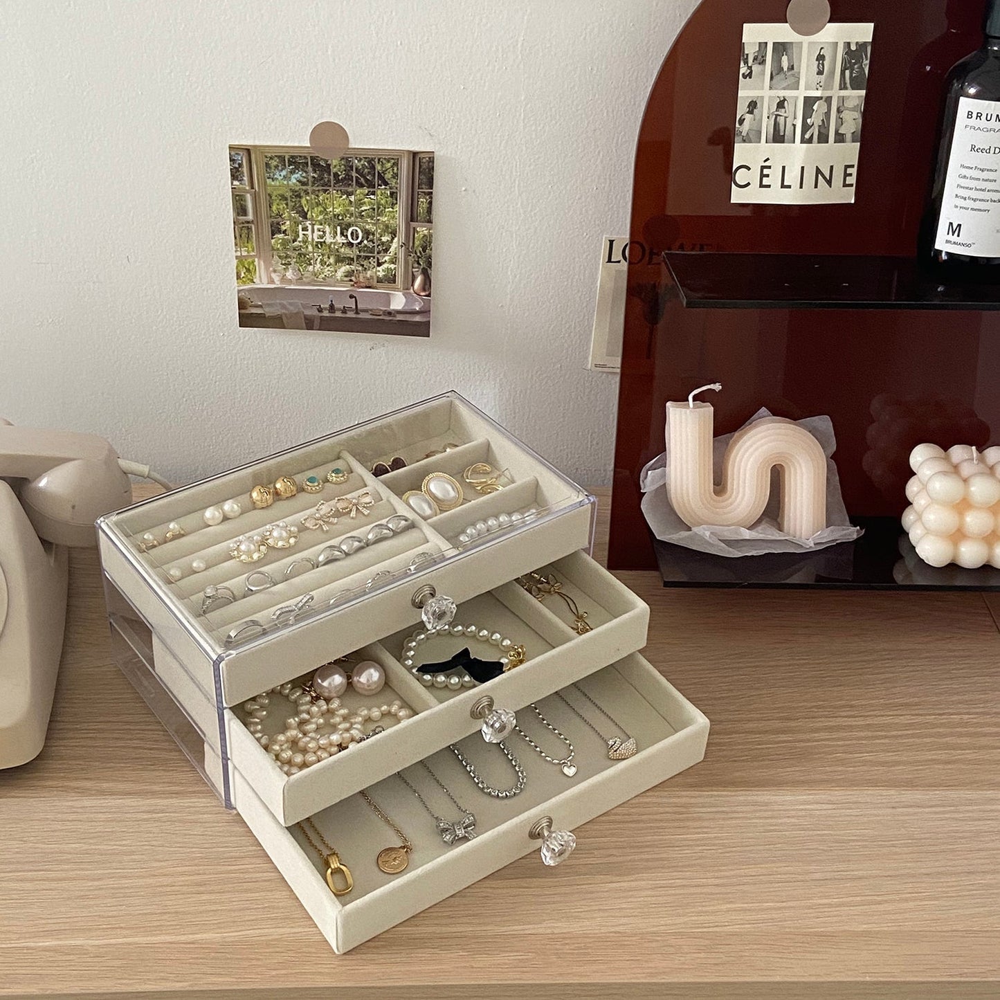 Multilayer Plush Jewelry Organizer