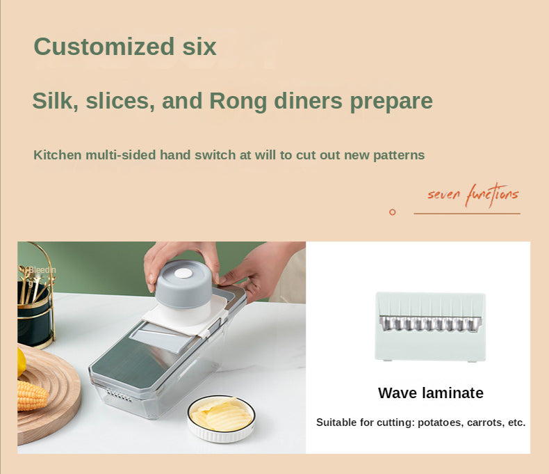 7/8pcs Vegetable Chopper Carrots Potatoes Cut Shred Manually Multi-function Kitchen Grater/Slicer 6in1