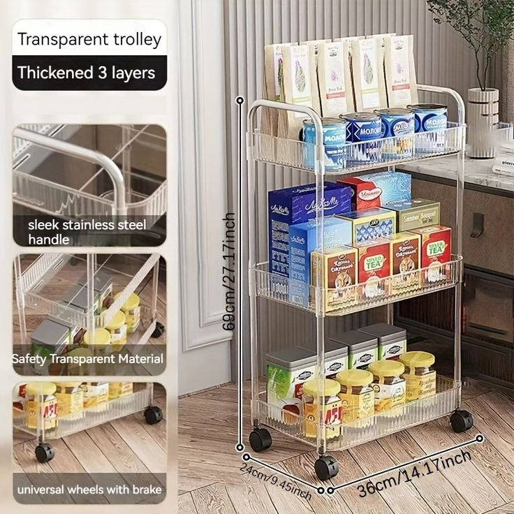 Clear acrylic smart trolley