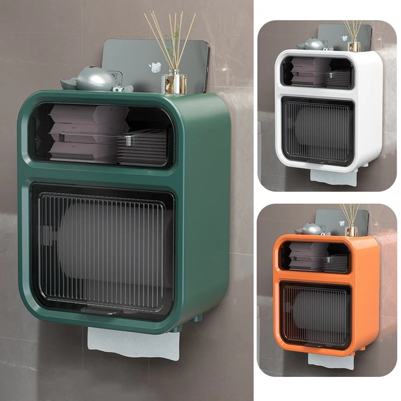 Wall Mounted Tissue Storage Box Shelf