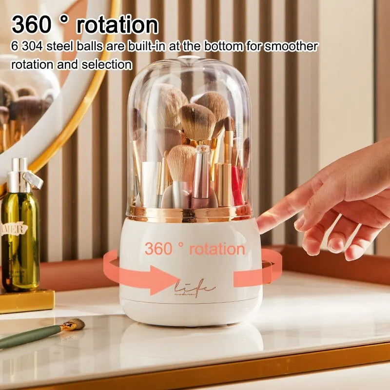 Luxury Rotating Makeup Brush Organizer