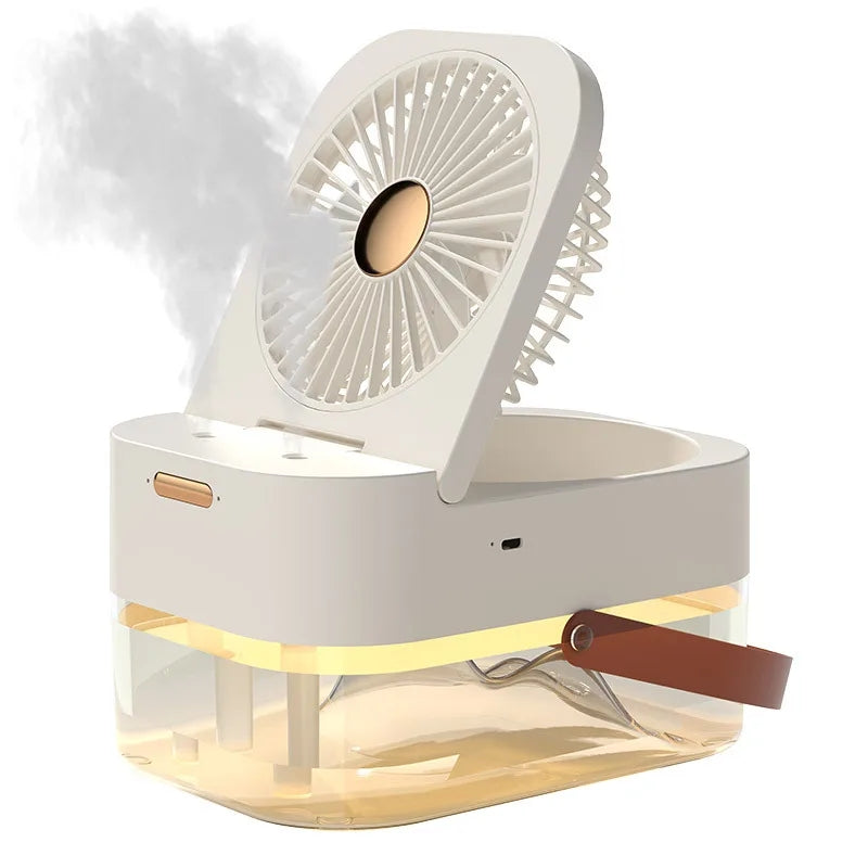 Double Spray Portable Humidifier Fan With Lamp