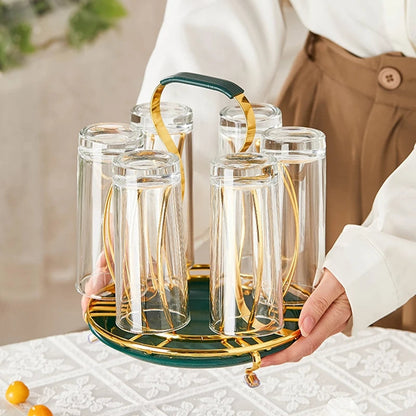 6 Cup Golden Drying Rack,Mug Draining Organizer