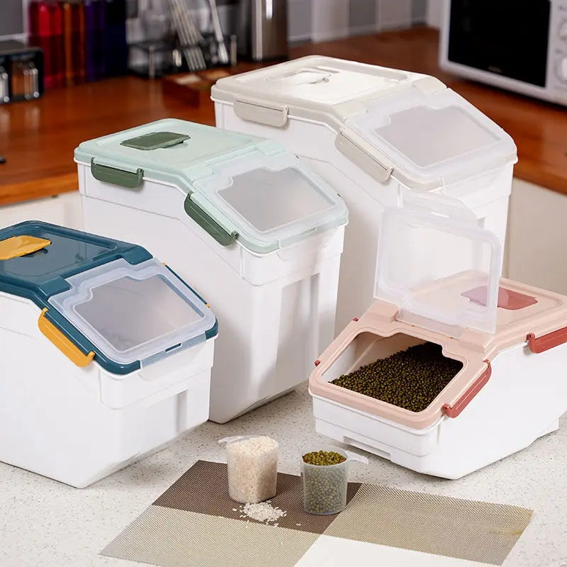 Kitchen storage organizer for rice and floor