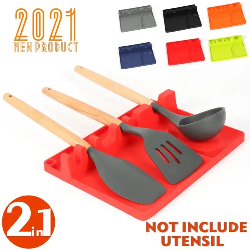 2In1 Multifunctional Silicone Spoon Holder