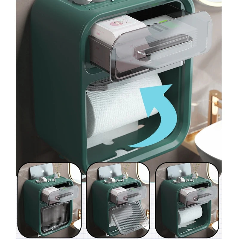 Wall Mounted Tissue Storage Box Shelf