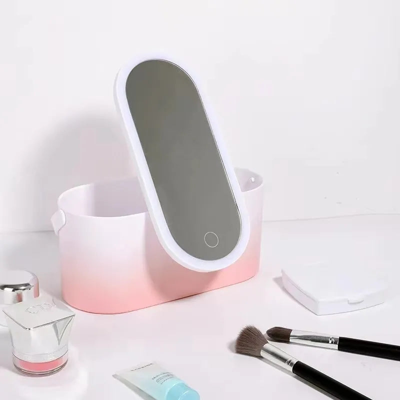 Cosmetic Organizer With Led Mirror