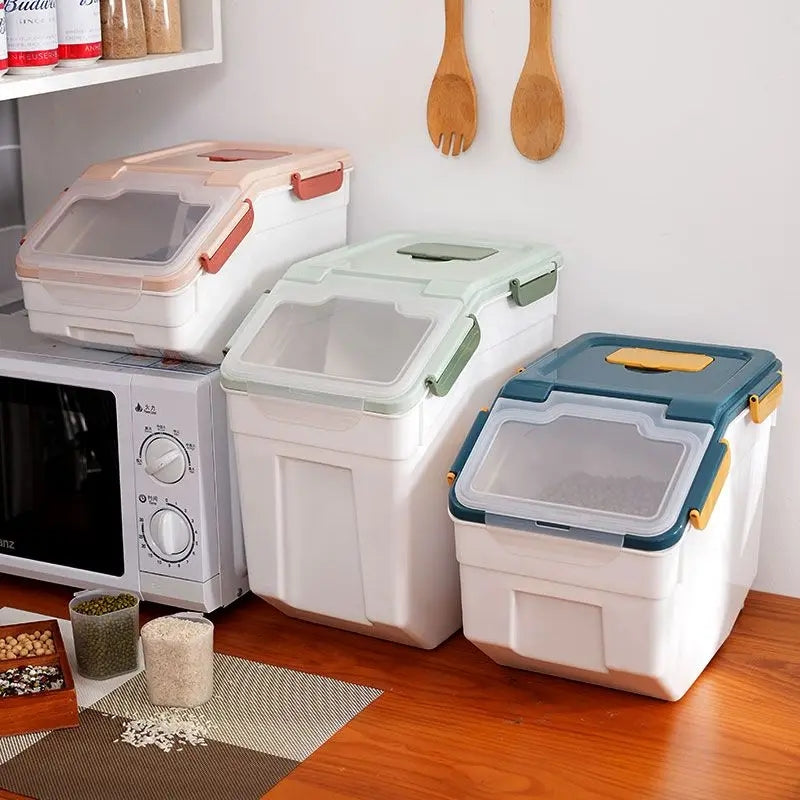Kitchen storage organizer for rice and floor