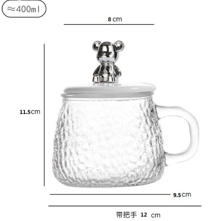Glass Cup With Lid And Spoon