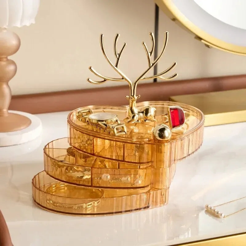 deer acrylic 3 layer jewellery box