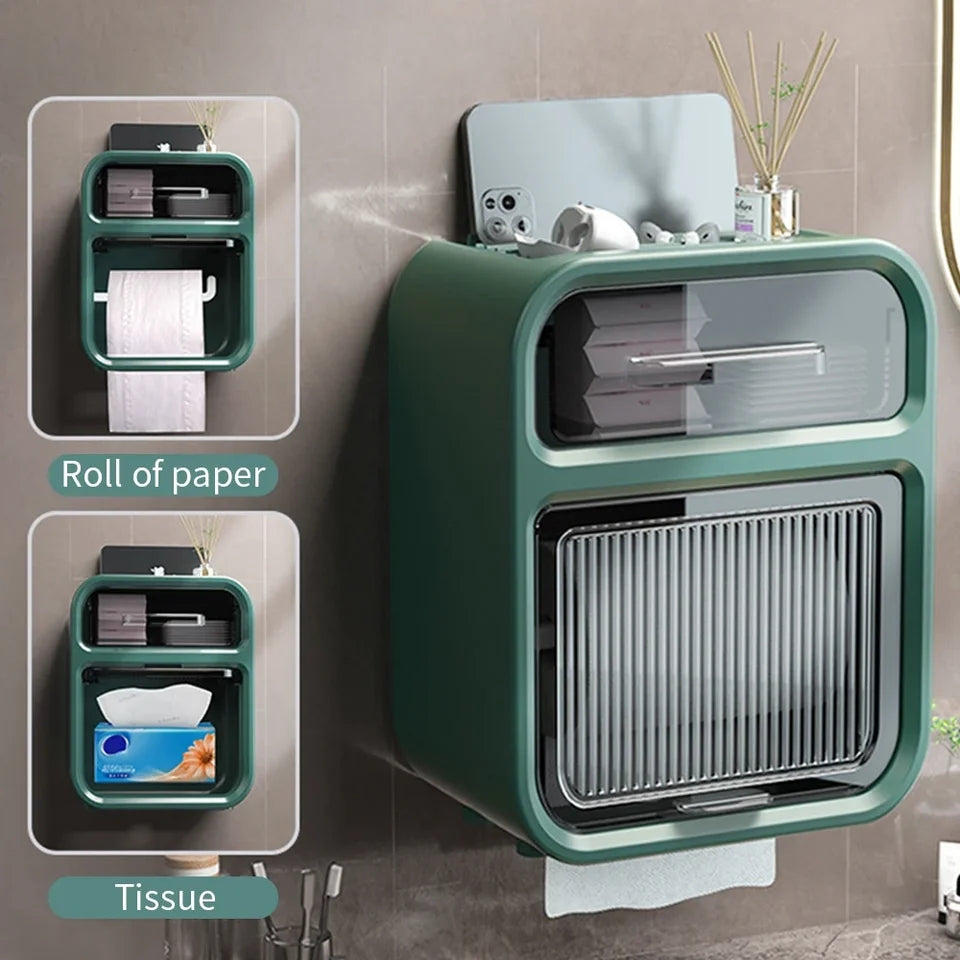Wall Mounted Tissue Storage Box Shelf
