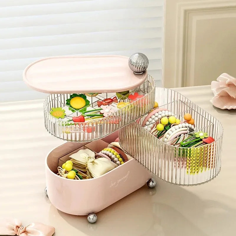 Multi Layer Rotating Desktop Cosmetic Organizer