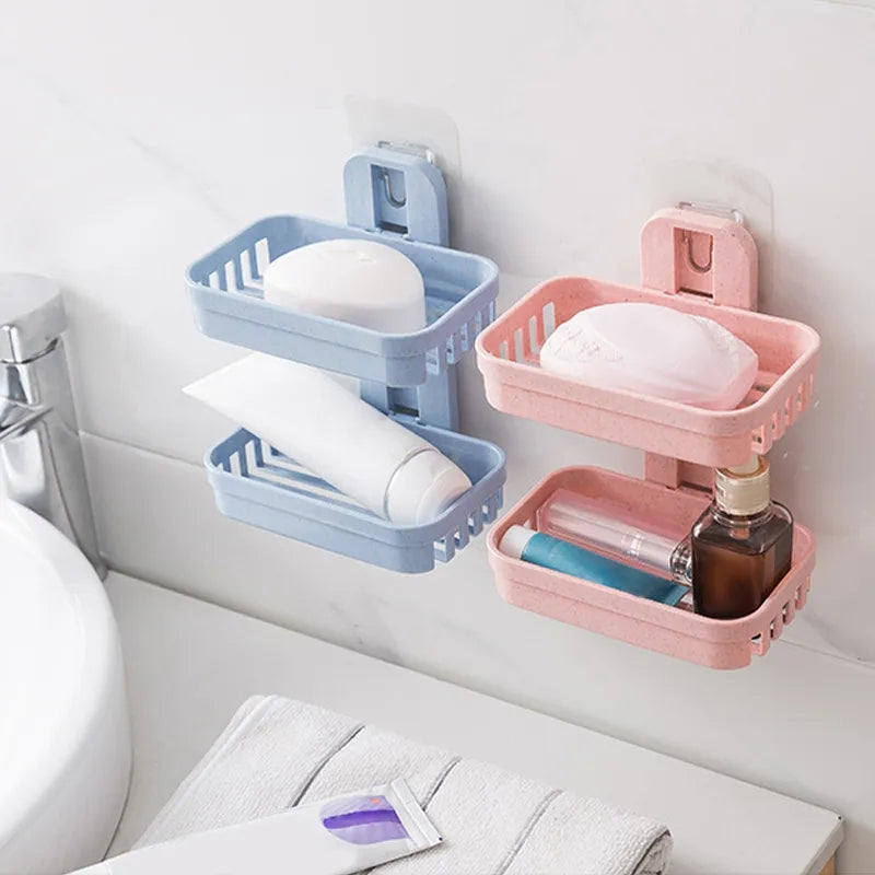 Water draining 2 layer soap holder - Wall mounted soap holder