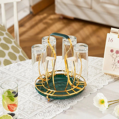 6 Cup Golden Drying Rack,Mug Draining Organizer