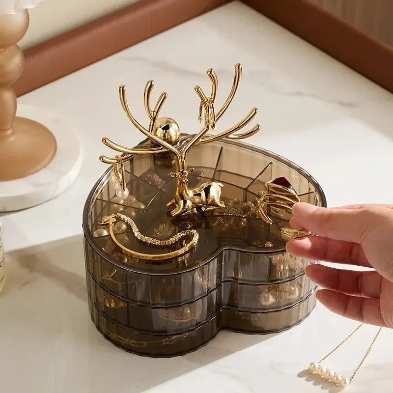deer acrylic 3 layer jewellery box