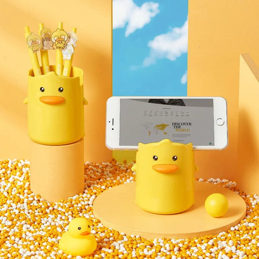 Multi purpose duck holder beautiful yellow color duck pen holder