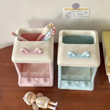 creative doll machine shaped pen holder storage box