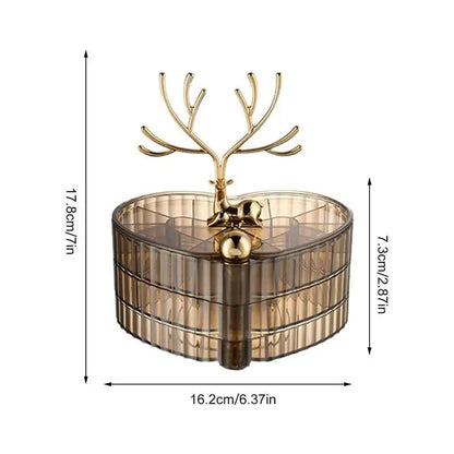 deer acrylic 3 layer jewellery box