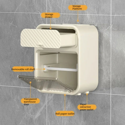Wall Mounted Tissue Storage Box Shelf