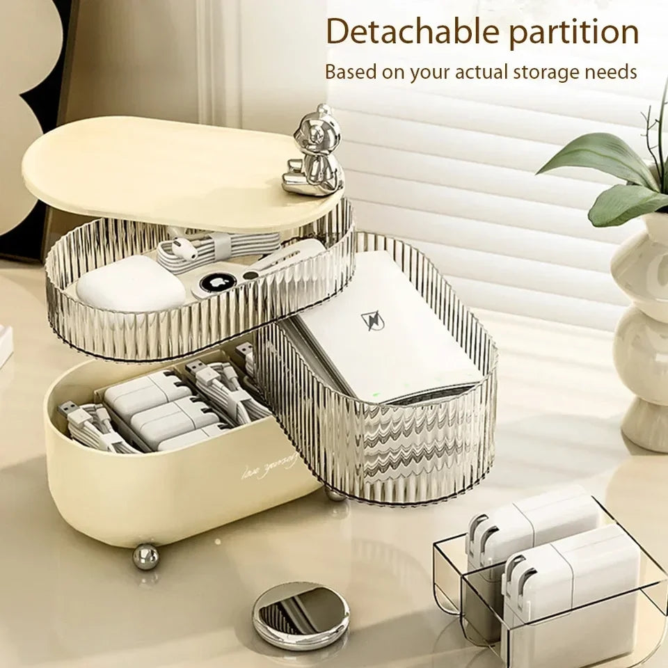 Multi Layer Rotating Desktop Cosmetic Organizer