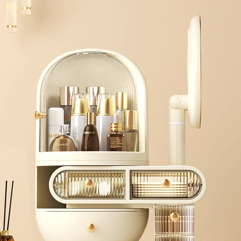 Luxury Dressing Table Cosmetics Storage Box Desktop Jewelry Integrated Dustproof High-Grade organizer