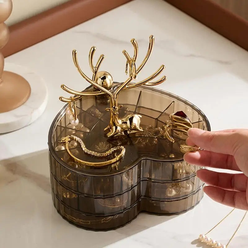 deer acrylic 3 layer jewellery box