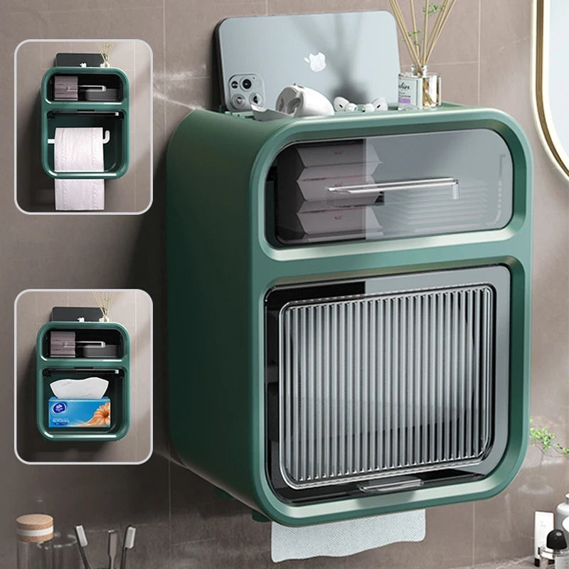 Wall Mounted Tissue Storage Box Shelf