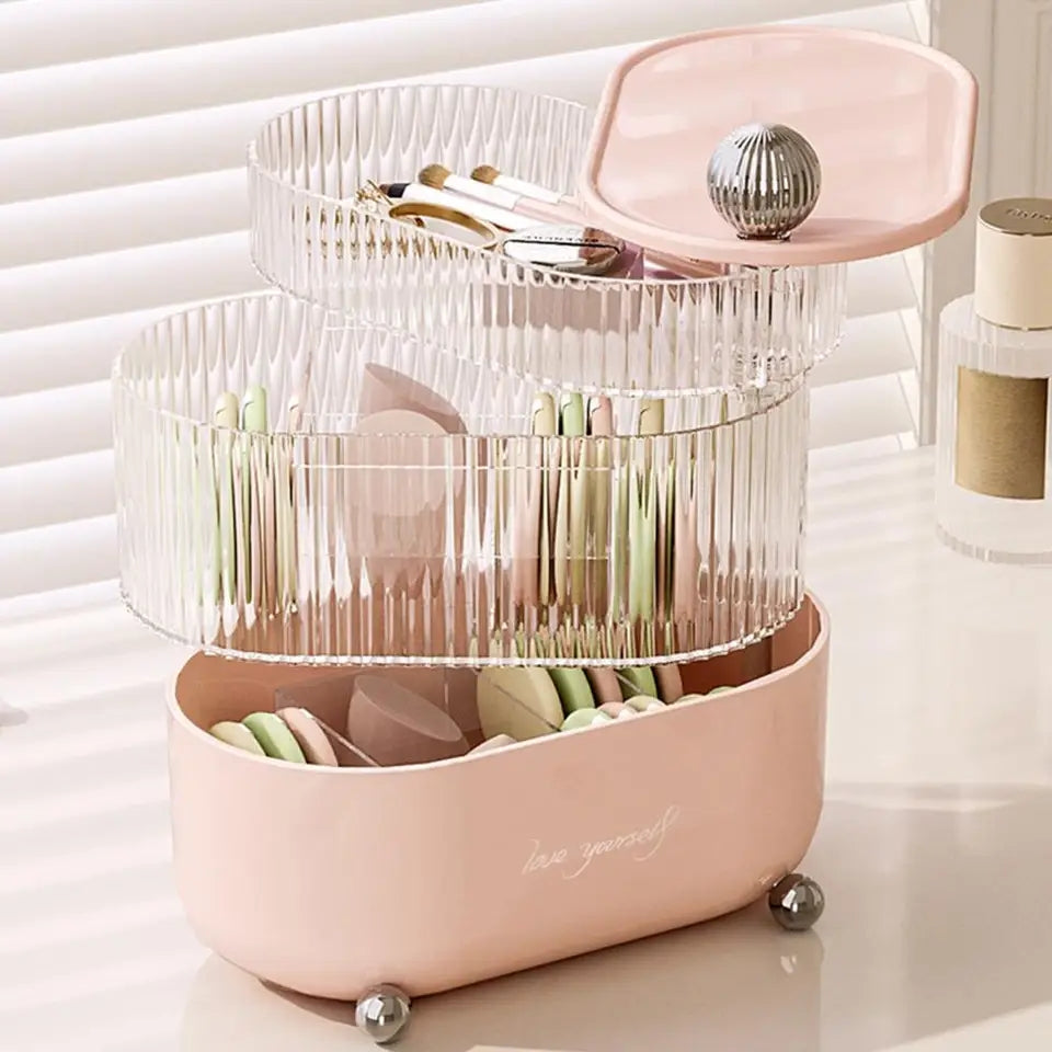 Multi Layer Rotating Desktop Cosmetic Organizer