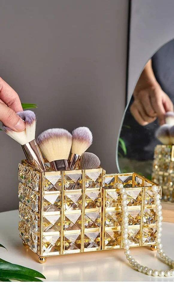 Nordic 2 In 1 Crystal Makeup Brush Holder