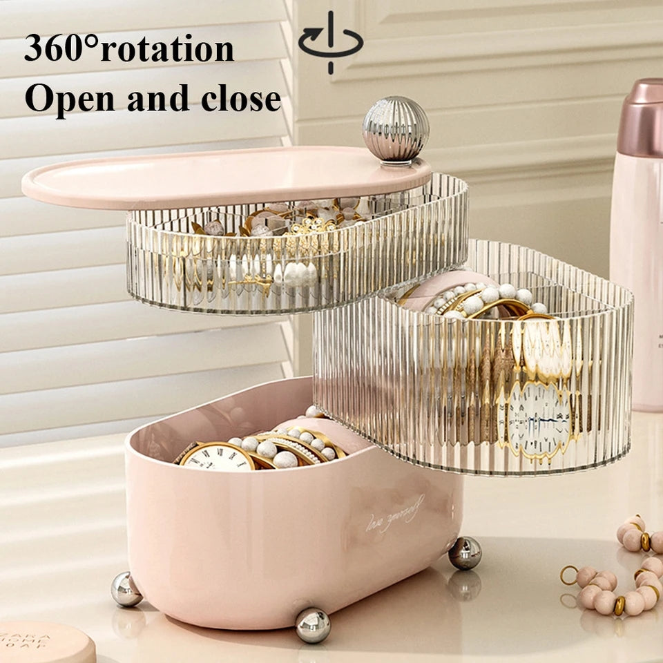 Multi Layer Rotating Desktop Cosmetic Organizer
