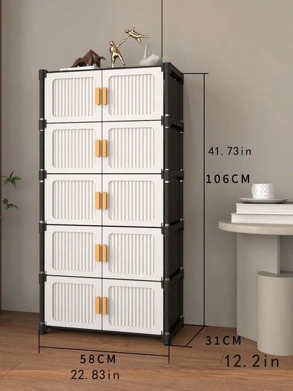Modular Dustproof Shoe Storage Cabinet – Stackable Entryway Organizer